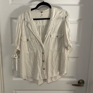 Free people blouse white size large